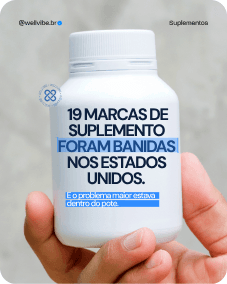 Capa de carrossel do Instagram: 19 marcas de suplemento foram banidas nos Estados Unidos.