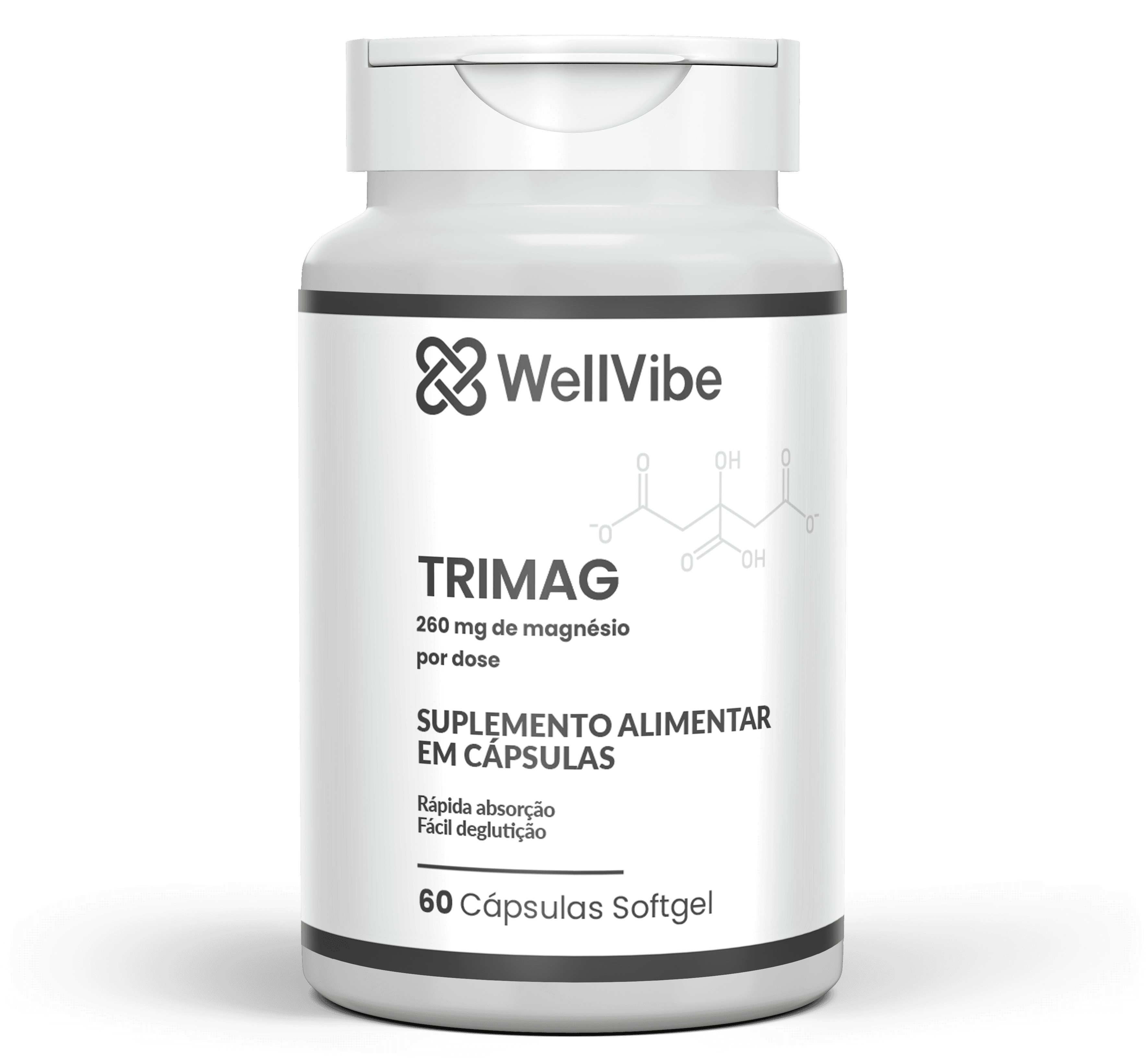 Pote do Trimag WellVibe, 60 cápsulas softgel